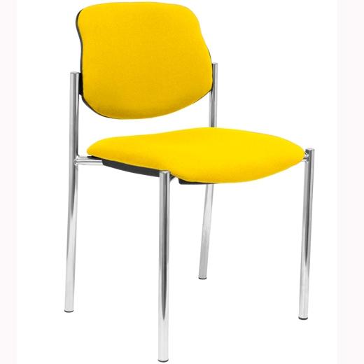 SILLA PIQUERAS Y CRESPO VILLALGORDO CONFIDENTE CHASIS CROMO ASIENTO Y RESPALDO TAPIZADOS BALI AMARILLO