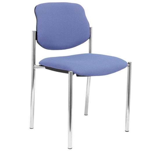 SILLA PIQUERAS Y CRESPO VILLALGORDO CONFIDENTE CHASIS CROMO ASIENTO Y RESPALDO TAPIZADOS BALI AZUL CLARO