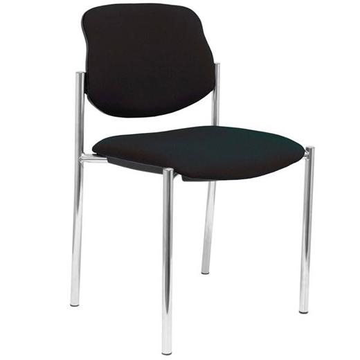 SILLA PIQUERAS Y CRESPO VILLALGORDO CONFIDENTE CHASIS CROMO ASIENTO Y RESPALDO TAPIZADOS BALI NEGRO