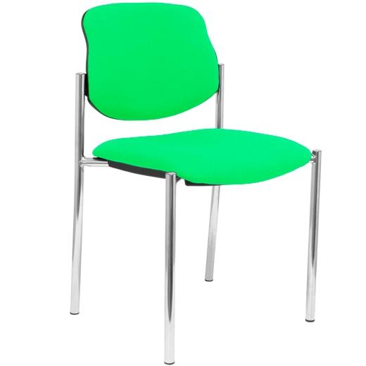 SILLA PIQUERAS Y CRESPO VILLALGORDO CONFIDENTE CHASIS CROMO ASIENTO Y RESPALDO TAPIZADOS BALI PISTACHO