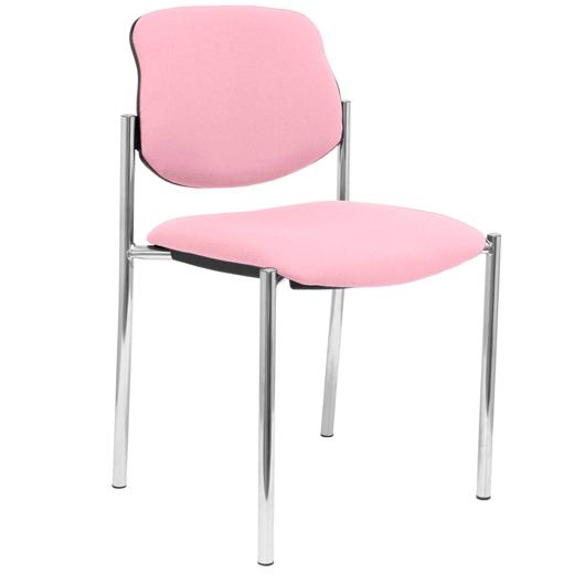 SILLA PIQUERAS Y CRESPO VILLALGORDO CONFIDENTE CHASIS CROMO ASIENTO Y RESPALDO TAPIZADOS BALI ROSA PALIDO
