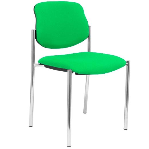 SILLA PIQUERAS Y CRESPO VILLALGORDO CONFIDENTE CHASIS CROMO ASIENTO Y RESPALDO TAPIZADOS BALI VERDE