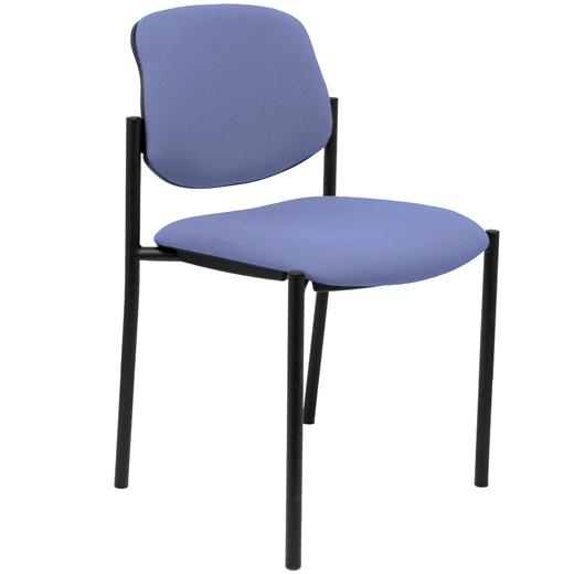 SILLA PIQUERAS Y CRESPO VILLALGORDO CONFIDENTE CHASIS NEGRO ASIENTO Y RESPALDO TAPIZADOS BALI AZUL CLARO