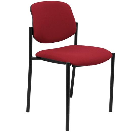 SILLA PIQUERAS Y CRESPO VILLALGORDO CONFIDENTE CHASIS NEGRO ASIENTO Y RESPALDO TAPIZADOS BALI GRANATE