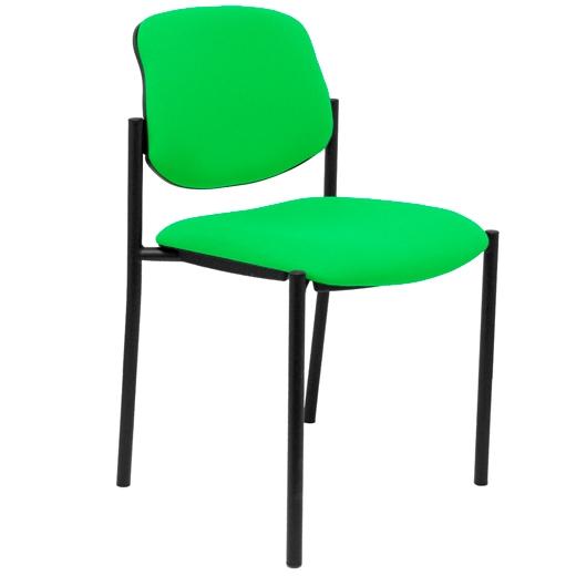 SILLA PIQUERAS Y CRESPO VILLALGORDO CONFIDENTE CHASIS NEGRO ASIENTO Y RESPALDO TAPIZADOS BALI PISTACHO