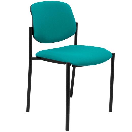 SILLA PIQUERAS Y CRESPO VILLALGORDO CONFIDENTE CHASIS NEGRO ASIENTO Y RESPALDO TAPIZADOS BALI VERDE TURQUESA
