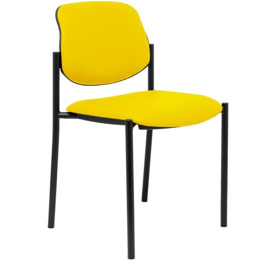 SILLA PIQUERAS Y CRESPO VILLALGORDO CONFIDENTE CHASIS NEGRO ASIENTO Y RESPALDO TAPIZADOS SIMILPIEL AMARILLO