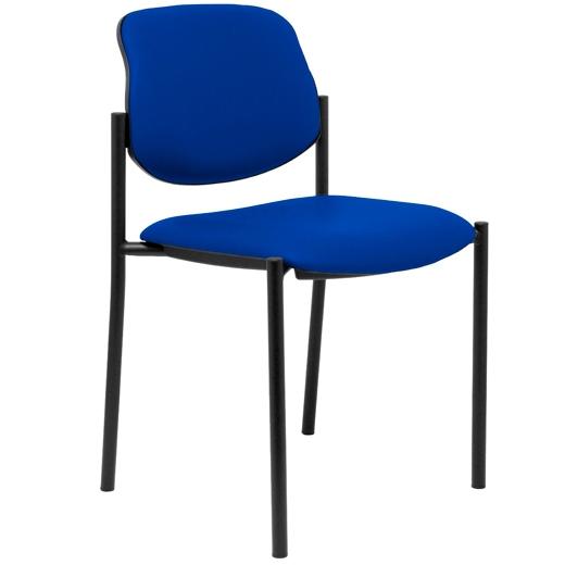 SILLA PIQUERAS Y CRESPO VILLALGORDO CONFIDENTE CHASIS NEGRO ASIENTO Y RESPALDO TAPIZADOS SIMILPIEL AZUL