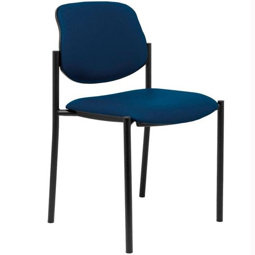 SILLA PIQUERAS Y CRESPO VILLALGORDO CONFIDENTE CHASIS NEGRO ASIENTO Y RESPALDO TAPIZADOS SIMILPIEL AZUL MARINO