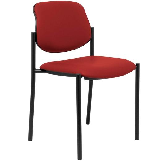 SILLA PIQUERAS Y CRESPO VILLALGORDO CONFIDENTE CHASIS NEGRO ASIENTO Y RESPALDO TAPIZADOS SIMILPIEL GRANATE
