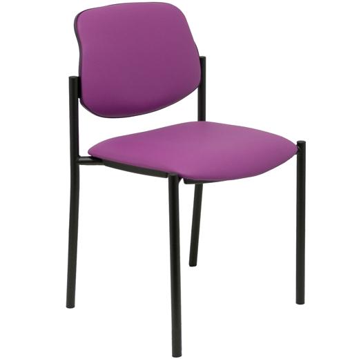 SILLA PIQUERAS Y CRESPO VILLALGORDO CONFIDENTE CHASIS NEGRO ASIENTO Y RESPALDO TAPIZADOS SIMILPIEL MORADO