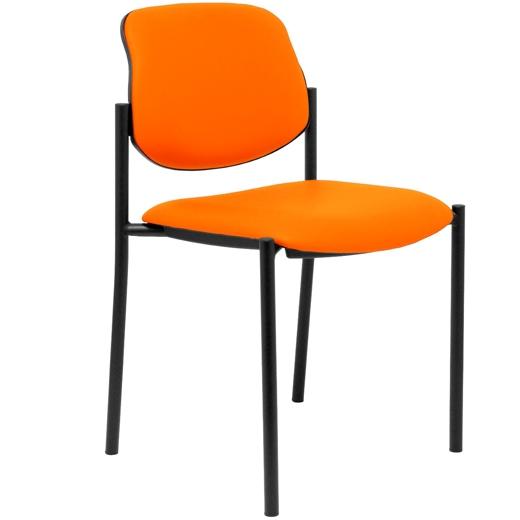 SILLA PIQUERAS Y CRESPO VILLALGORDO CONFIDENTE CHASIS NEGRO ASIENTO Y RESPALDO TAPIZADOS SIMILPIEL NARANJA