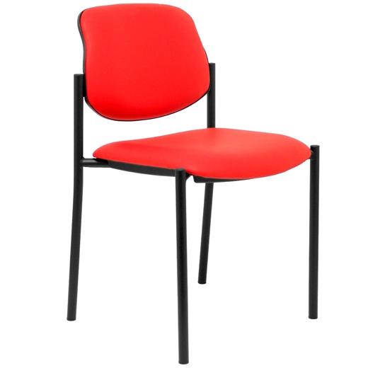 SILLA PIQUERAS Y CRESPO VILLALGORDO CONFIDENTE CHASIS NEGRO ASIENTO Y RESPALDO TAPIZADOS SIMILPIEL ROJO