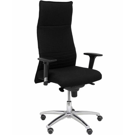 SILLON PIQUERAS Y CRESPO ALBACETE XL DIRECCION HASTA 160 Kg MECANISMO SINCRO BRAZOS REGULABLES EN ALTURA CON ESPUMA VISCOELASTICA ASIENTO A MEDIDA TAPIZADO BALI NEGRO
