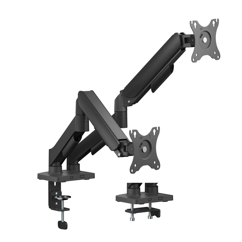 SOPORTE MESA MONITOR AISENS 2 BRAZOS ARTICULADOS Y GIRATORIO 17"-32" NEGRO