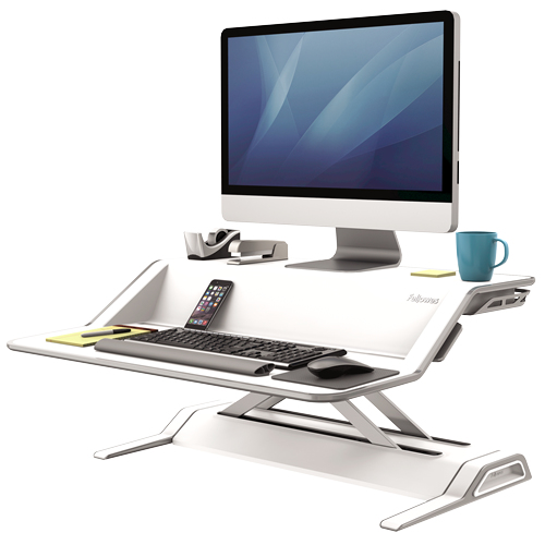 SOPORTE MONITOR FELLOWES ESTACION DE TRABAJO SIT-STAND LOTUS BLANCO