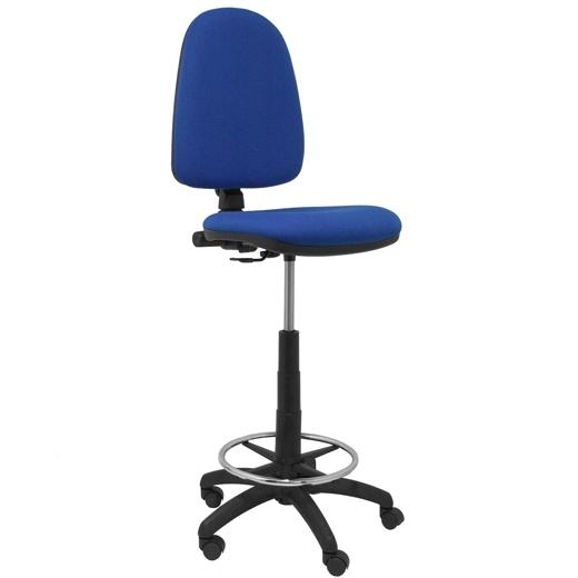 TABURETE PIQUERAS Y CRESPO AYNA ERGONOMICO MECANISMO DE CONTACTO PERMANENTE REGULABLE EN ALTURA Y ARO REPOSAPIES ASIENTO Y RESPALDO TAPIZADOS BALI AZUL