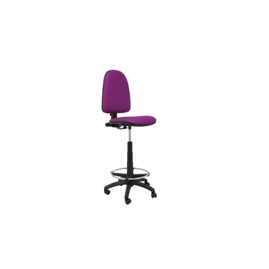 TABURETE PIQUERAS Y CRESPO AYNA ERGONOMICO MECANISMO DE CONTACTO PERMANENTE REGULABLE EN ALTURA Y ARO REPOSAPIES ASIENTO Y RESPALDO TAPIZADOS BALI MORADO
