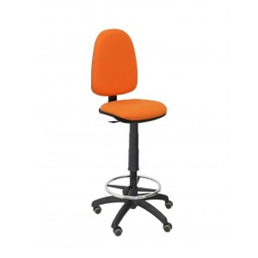 TABURETE PIQUERAS Y CRESPO AYNA ERGONOMICO MECANISMO DE CONTACTO PERMANENTE REGULABLE EN ALTURA Y ARO REPOSAPIES RUEDAS de PARQUET ASIENTO Y RESPALDO TAPIZADOS BALI NARANJA