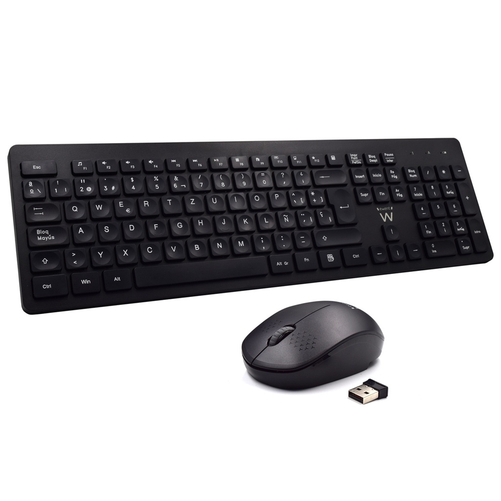 TECLADO Y RATON EWENT INALAMBRICO NEGRO