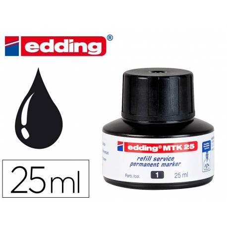 TINTA ROTULADOR EDDING PERMANENTE FRASCO 25 ml. MTK25 NEGRO