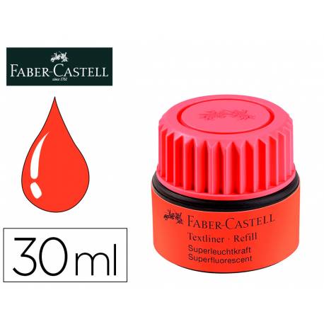 TINTA ROTULADOR FABER-CASTELL FRASCO 30 ml. TEXTLINER 48 ROJO