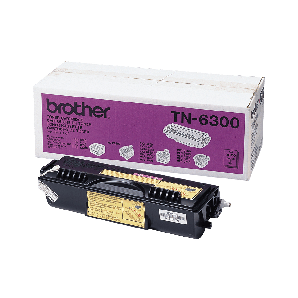 TONER BROTHER TN6300 NEGRO HL-1030/12XX/14XX/2500 MFC-96XX/9750/98XX/2500 FAX-8350/8360/8750 (3.000 PAG.)