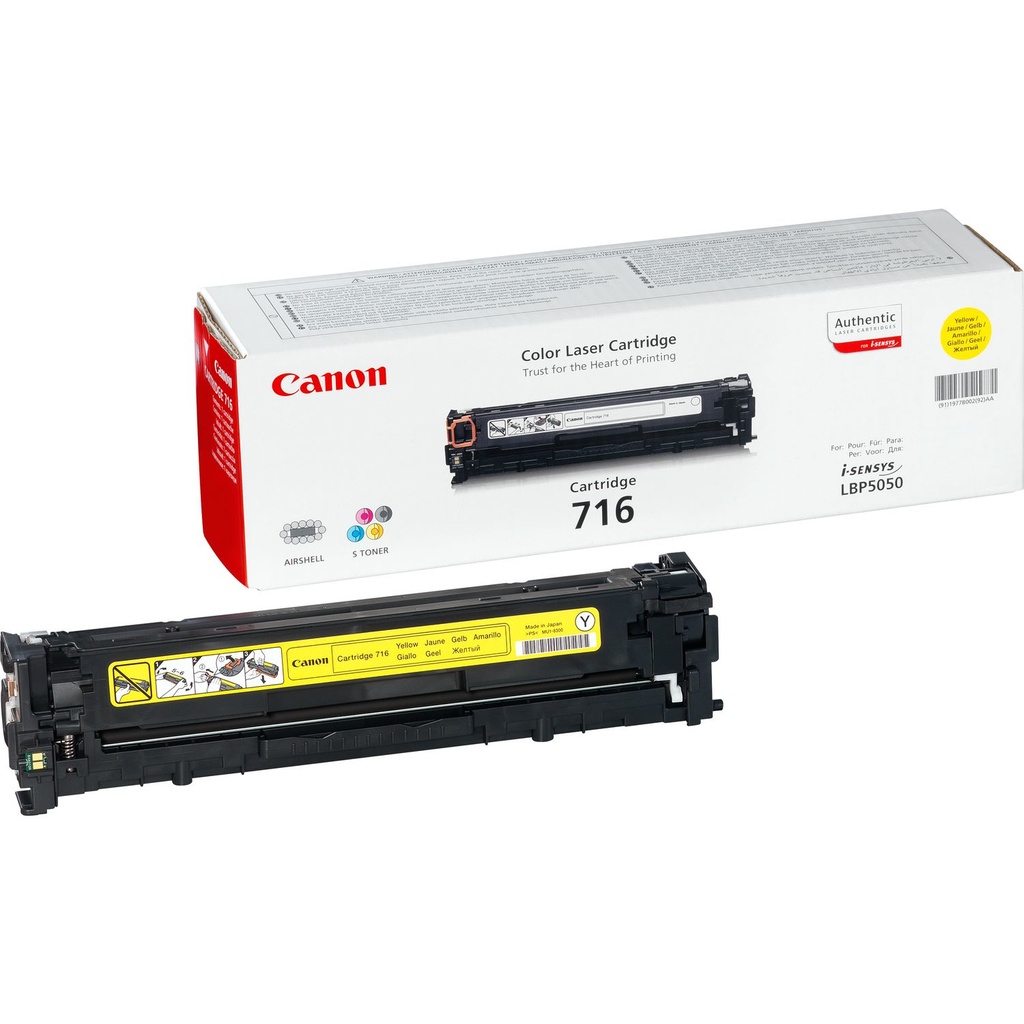 TONER CANON AMARILLO 716Y LBP 5050/5050N (1.500 PÁG.) (ref. 1977B002AA)