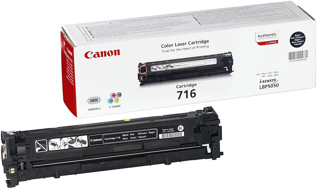TONER CANON NEGRO CRG 716BK LBP 5050/5050N (2.300 PÁG.) (ref. 1980B002AA)