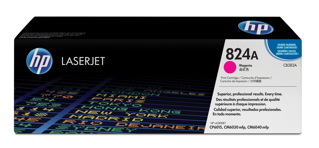 TONER HP Nº 824A CB383A LASERJET COLOR CP6015/CM6030MFP/CM6040MFP MAGENTA 21.000 PÁG.