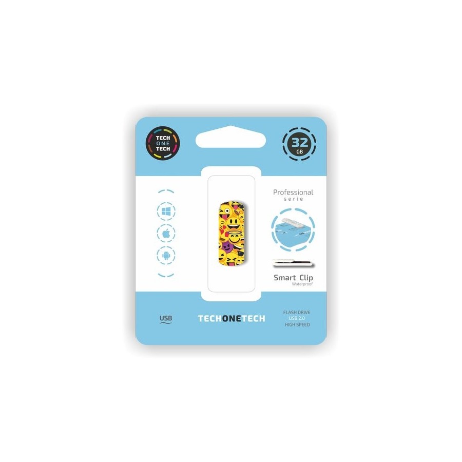 MEMORIA USB 32GB TECHONE EMOJI COLLAGE