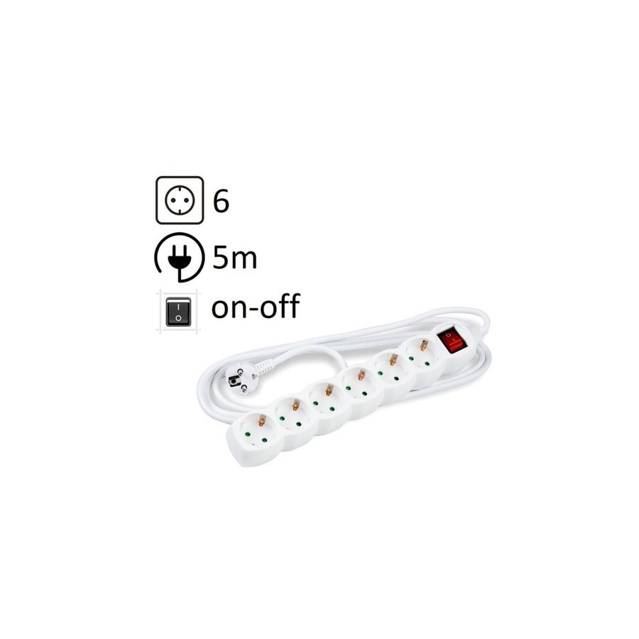 ENCHUFE PROTECTOR 6 SALIDAS 5m REGLETA