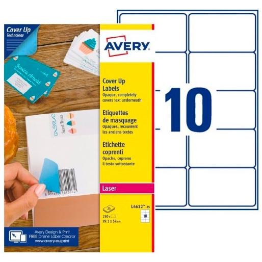 ETIQ.IMP.AVERY L4612 25h A4 CUBRI.99x57