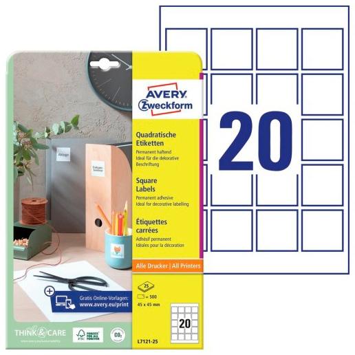 ETIQ.IMP.AVERY L7121 25h CODIGO QR 45x45