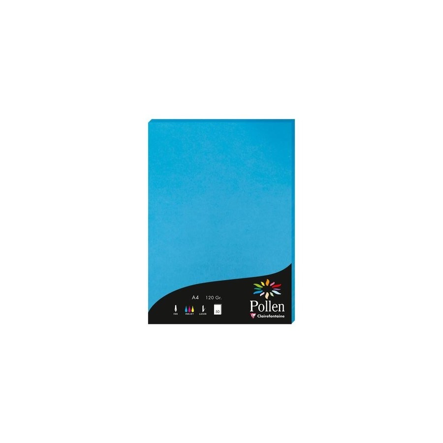 PAPEL CLAIREFONTAINE POLLEN A4 50h TURQU