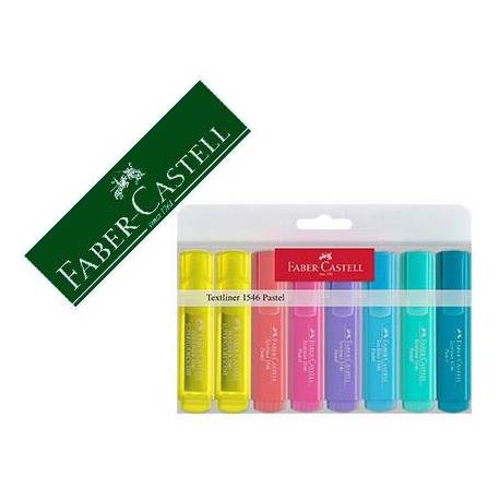ESTUCHE 8 MARCADORES FLUORESCENTES TEXTLINER PASTEL FABER CASTELL