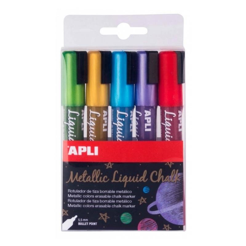 LIQUID CHALK PUNTA REDONDA 5,5MM METALIZADO ENVASE DE 5U