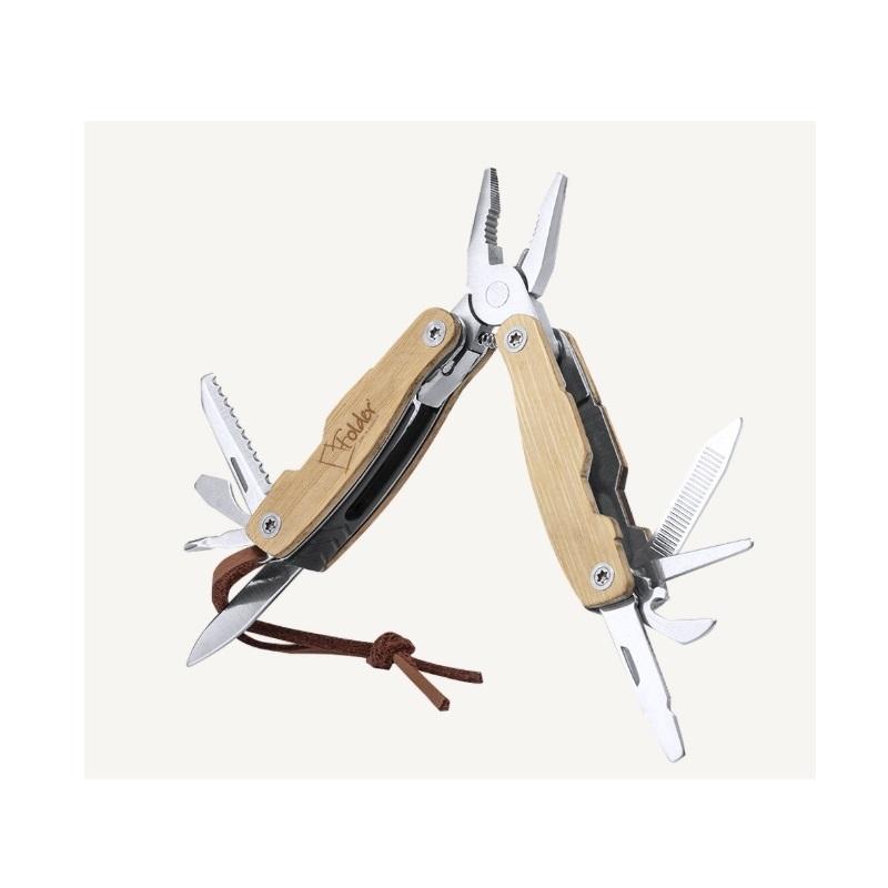 MULTIHERRAMIENTA FOLDER CON CUERPO Y ACCESORIOS EN ACERO INOXIDABLE.