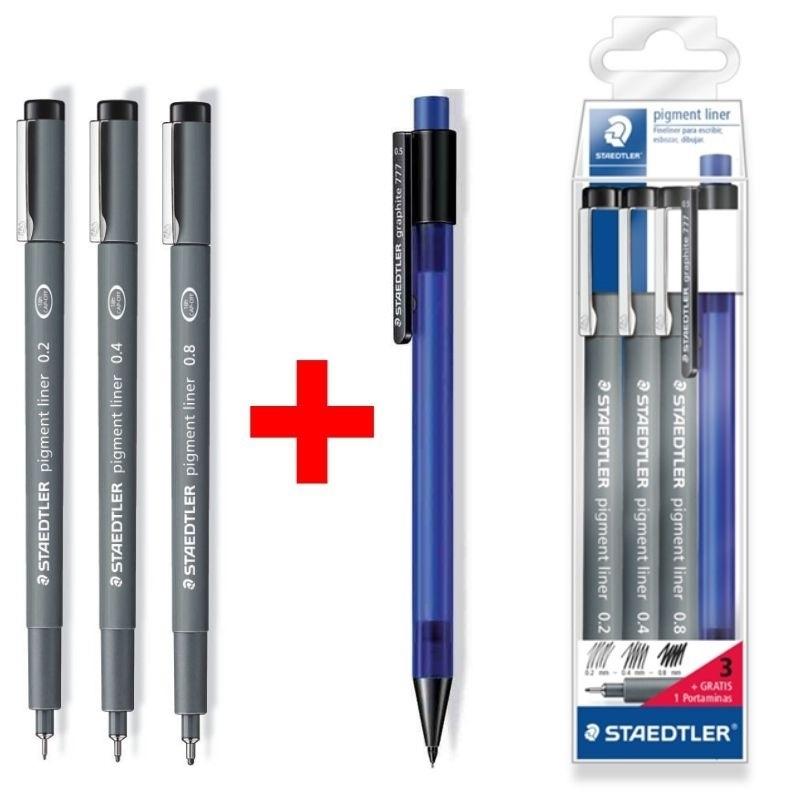 ROTULADOR CALIBRADO PIGMENT LINER (0,2-0,4-0,8 MM)+PORTAMINAS DE REGALO