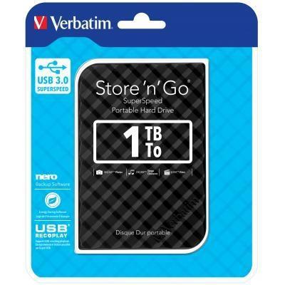 VERBATIM DISCO DURO PORTÁTIL STORE 'N' GO, 2.5", USB 3.0, 1 TB (6,45 LPI INCLUIDO)