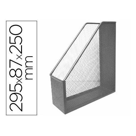 Revistero metalico q-connect rejilla gris 295x258x80 mm
