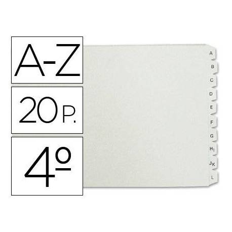 Separador alfabetico multifin 3003 plastico cuarto apaisado 20 pestañas 215x155 mm