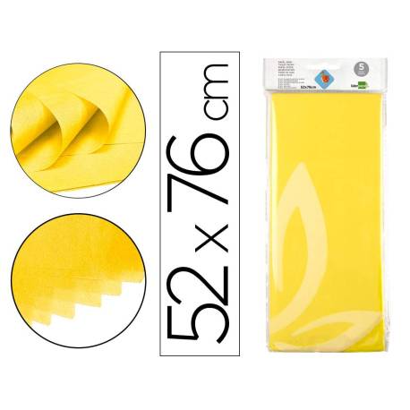 PAPEL SEDA AMARILLO 5H 52x76CM 18GR