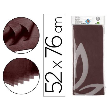 PAPEL SEDA MARRON 5H 52x76CM 18GR