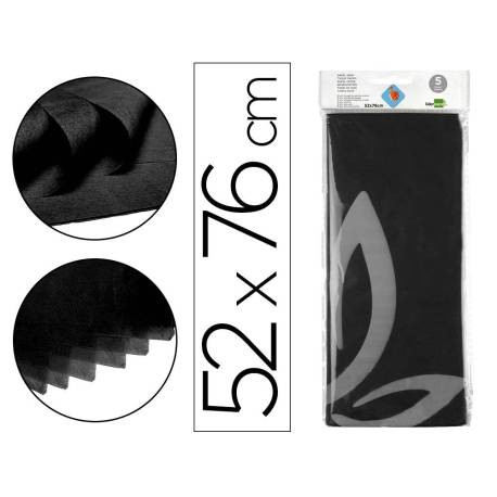 PAPEL SEDA NEGRO 5H 52x76CM 18GR