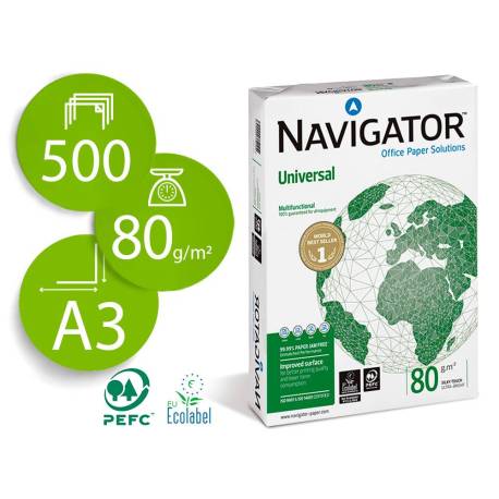 Papel Fotocopiadora Navigator Din A3 80 Gramos Papel Multiuso Ink-jet Y Laser-paquete De 500 Hojas