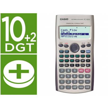 Calculadora Casio Fc-100v Financiera 4 Lineas 10 2 Digitos Con Tapa