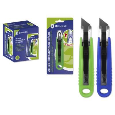[34802] Bismark Cutter Profesional Retractil Con Cuchilla Fracturable De 18 Mm Blister