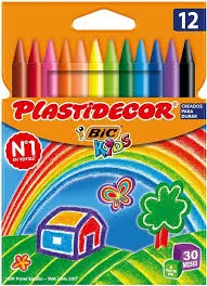 PLASTIDECOR CAJA DE 12 CERAS PLASTICAS BIC KIDS