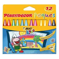 PLASTIDECOR PEQUES CAJA DE 12 CERAS PLASTICAS  BIC KIDS